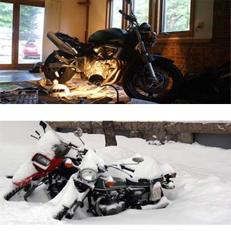 Moottoripyörä talvisäilytys